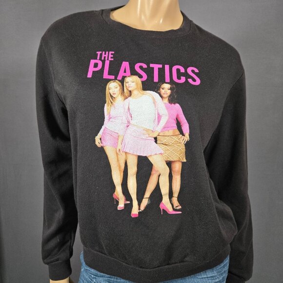 Mean Girls The Plastics 2010 Sweatshirt Womens Size L Black Pullover long Sleeve - Picture 1 of 6